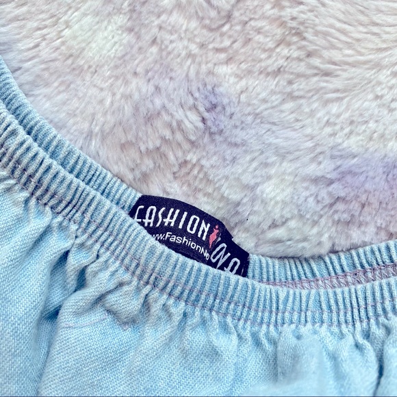 Fashion Nova Light Denim Off Shoulder Top - Picture 4 of 6